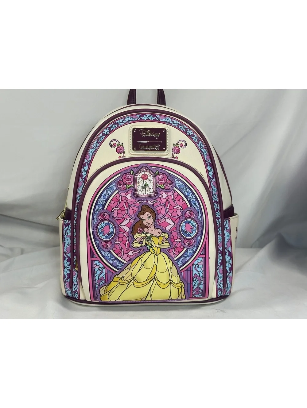 Loungefly Disney Beauty and the Beast Belle Stained Glass Mini Backpack